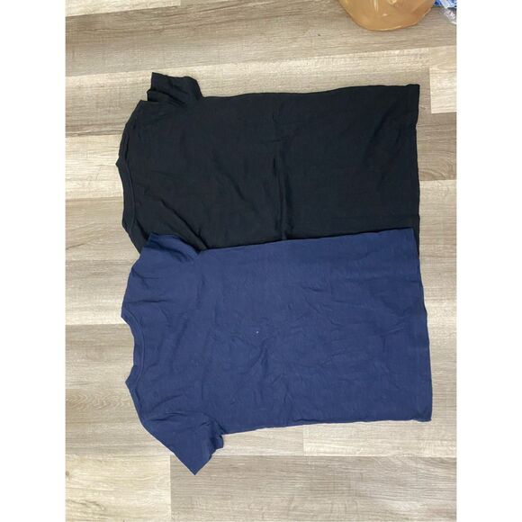 J. Crew Vintage Cotton Navy and Black V-Neck T-Shirts, Size Small (Lot of 2) - Picture 2 of 6